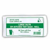 EPI Kitchen Large 36 Ltr White Bin Liner Roll X1000