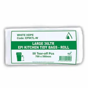 EPI Kitchen Large 36 Ltr White Bin Liner Roll X1000