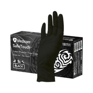 Glove Latex BLACK Powder Free XL (Box 100)