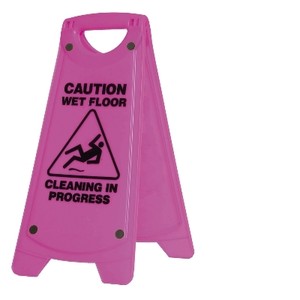 Non-Slip ‘A’ Frame Caution Wet Floor Sign Pink